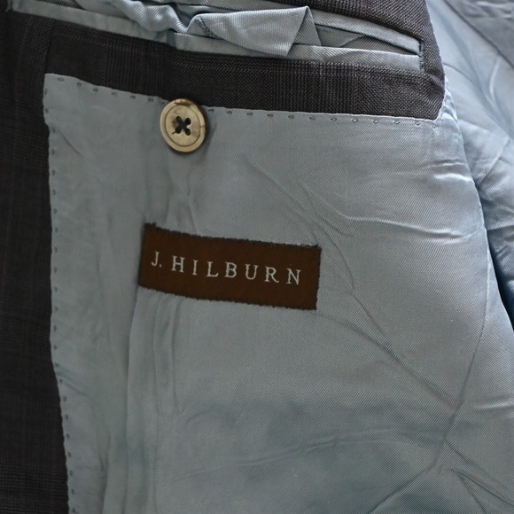 Vitale Barberis Canonico 50R Blue Glenn Check Wool Blazer Suit Jacket Sport Coat - Picture 3 of 16